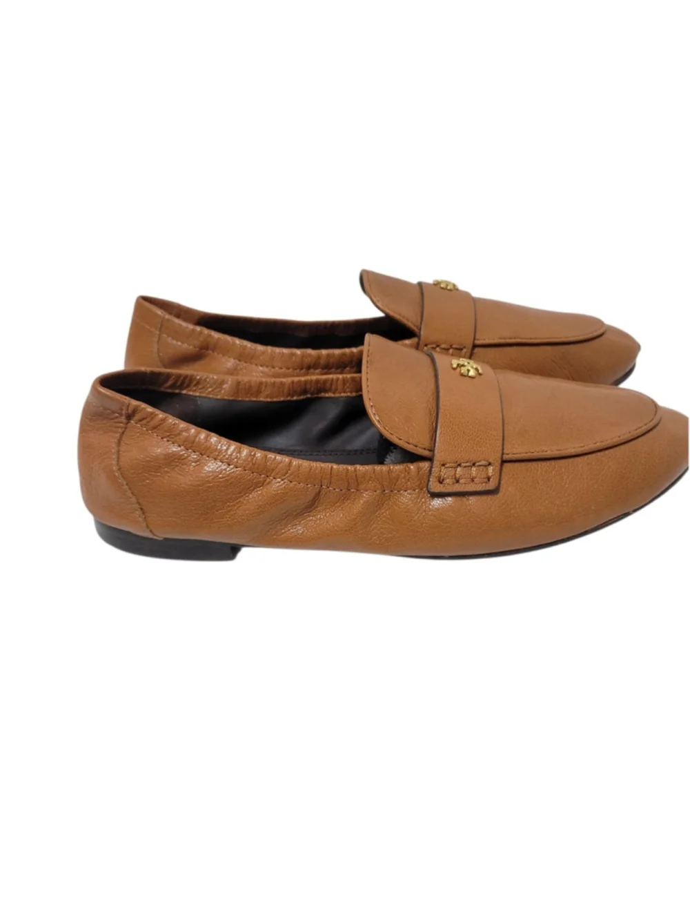 TORY BURCH Ballet Genuine Leather Brown Flat Size 7.5M Women Pre-owned Condition